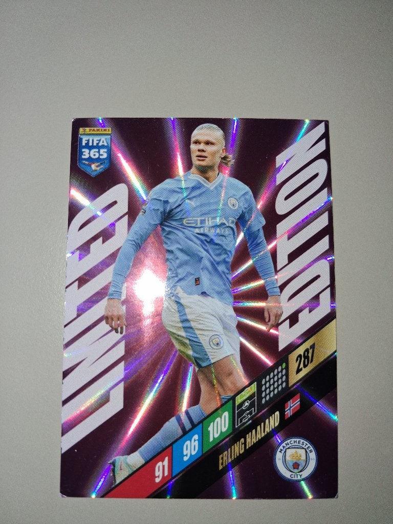 Panini Limited Edition Haaland voetbalkaart, Verzenden, Zo goed als nieuw, Buitenlandse clubs, Spelerskaart