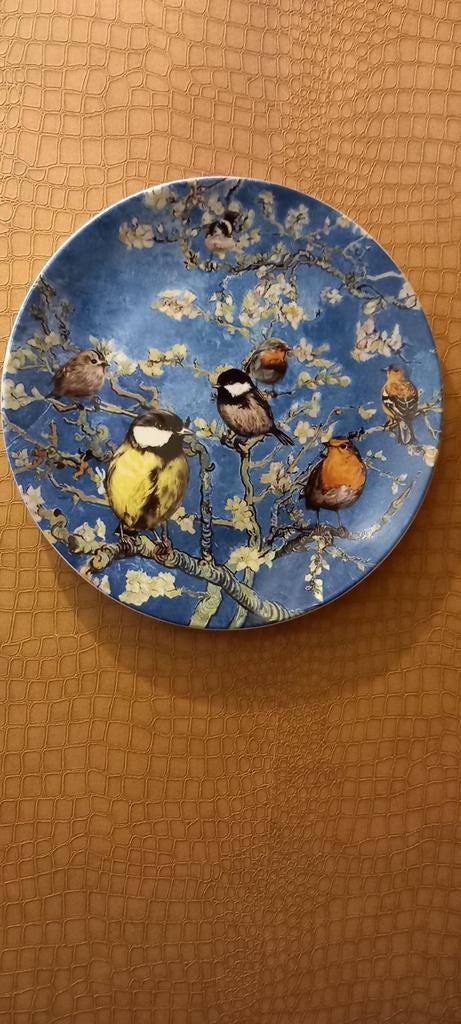 Heinen Delfts Blauw: 31cm Wandbord van Gogh Vogels♥️NIEUW♥️, 1446dt, Nieuw, Ophalen of Verzenden, Heinen delfts Blauw