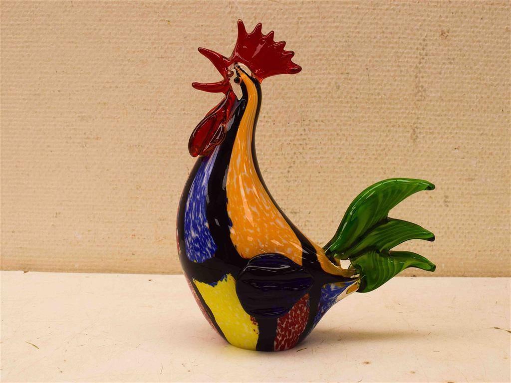 Murano Glazen haan 44840, Verzamelen, Beelden en Beeldjes, Ophalen of Verzenden, Gebruikt, Dier