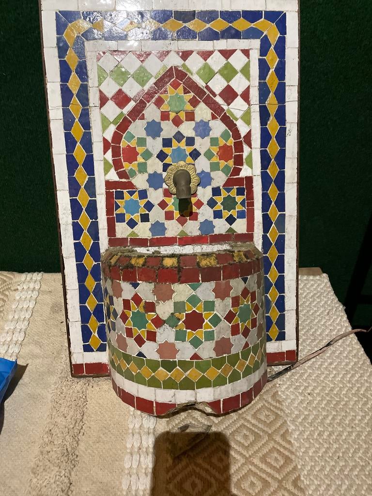 Marokkaanse Mozaïek Fontein - Tuin/Terras Decoratie, Ophalen, Gebruikt, Overige materialen, Fontein