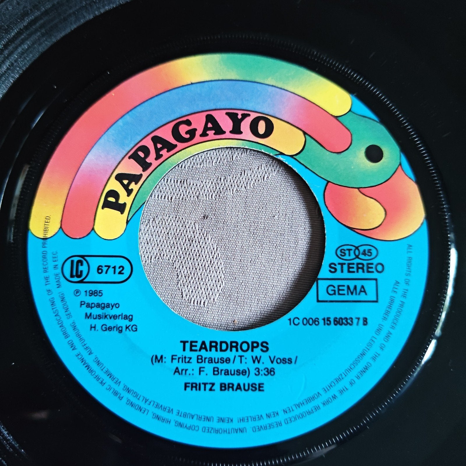 Fritz Brause - Teardrops / Shilly Shally (1985 Single), Ophalen of Verzenden, Gebruikt, Pop