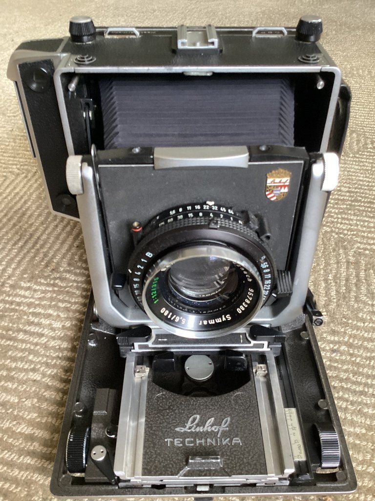 Linhof Technika 4x5 loopbodem camera, Ophalen, Gebruikt, Spiegelreflex, Overige Merken