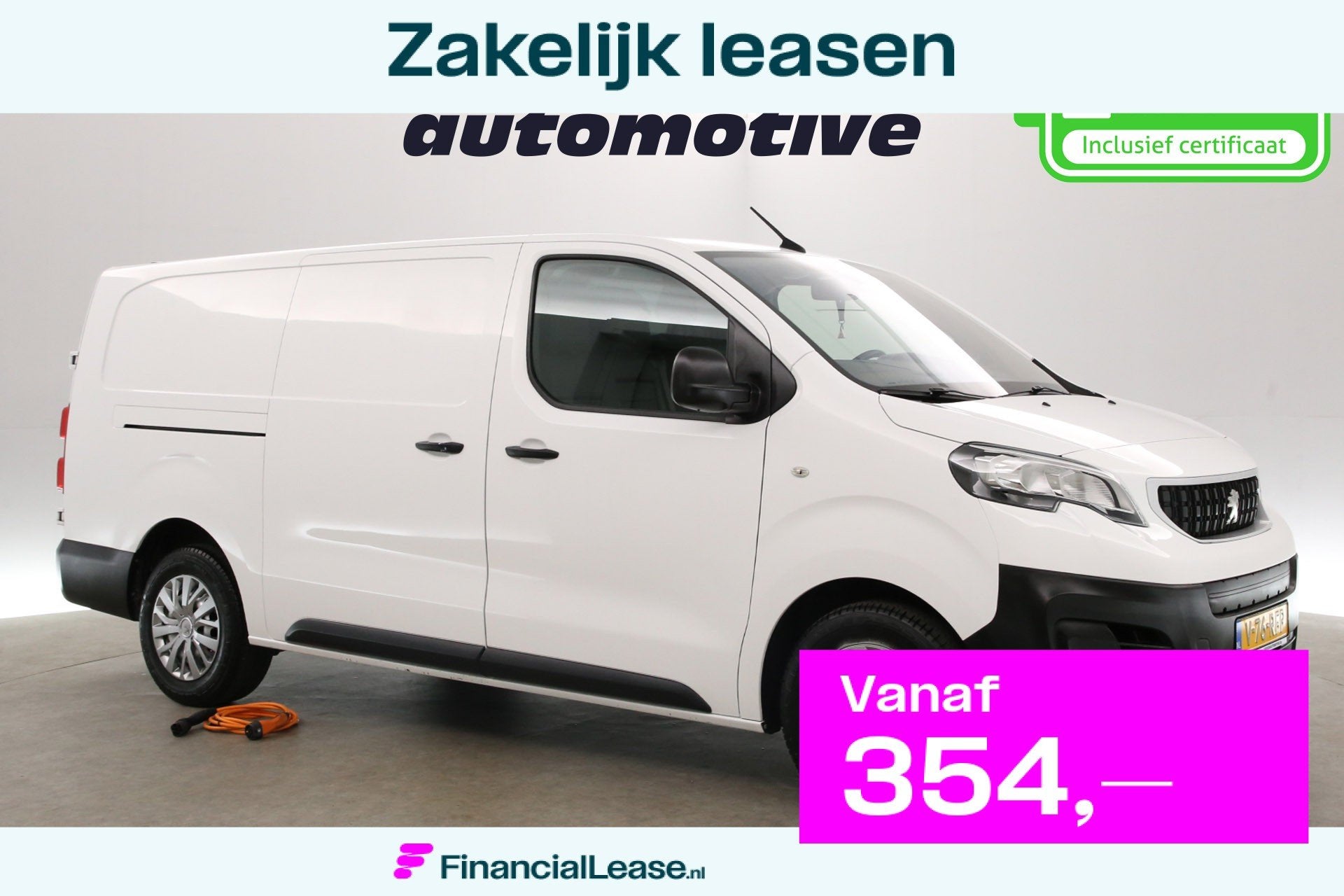 Peugeot e-Expert 50 kWh L3H1 | Snelladen | SOH 92% | Airco |, 136 pk, Gebruikt, Wit, Parkeersensor