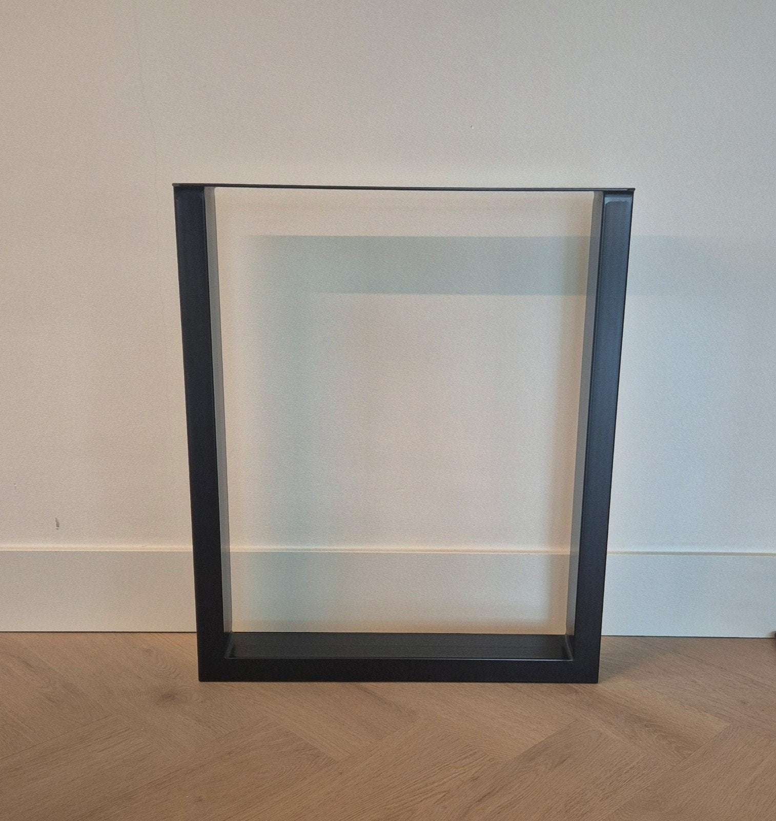 Zwarte U-profiel meubelpoot voor bureau/tafel (60x72x8cm), Ophalen, Tafelpoot, 50 tot 100 cm, 50 tot 100 cm