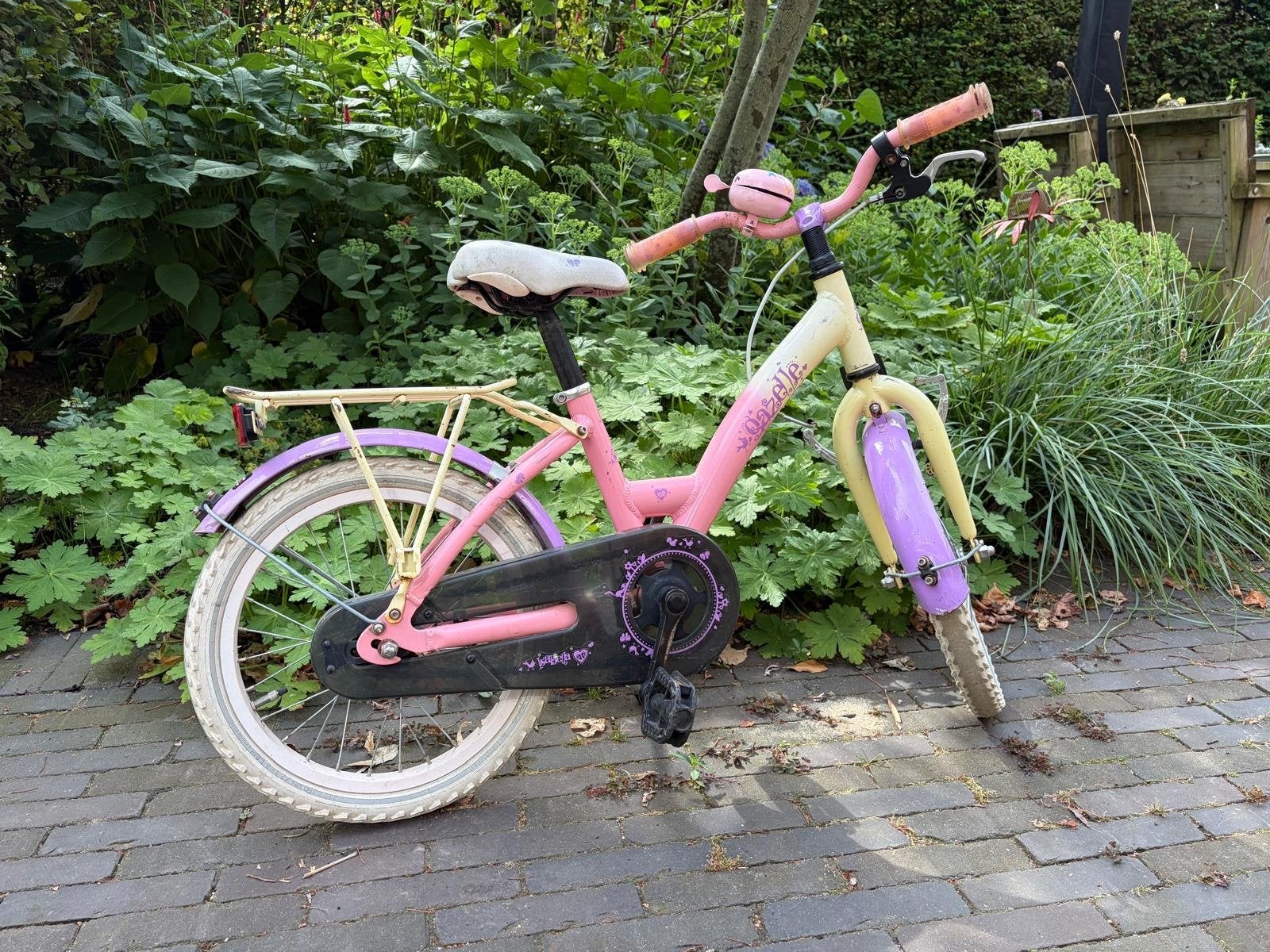 Roze kinderfiets 16 inch - Gazelle Miss Grace, Ophalen, Gebruikt, Velgrem, 16 tot 20 inch