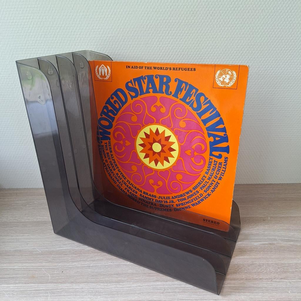 Vintage LP houder vinyl houder LP/vinyl standaard, Ophalen of Verzenden, Zo goed als nieuw