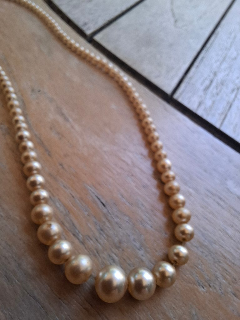 Parelketting, Ophalen of Verzenden, Gebruikt, Wit, Overige materialen