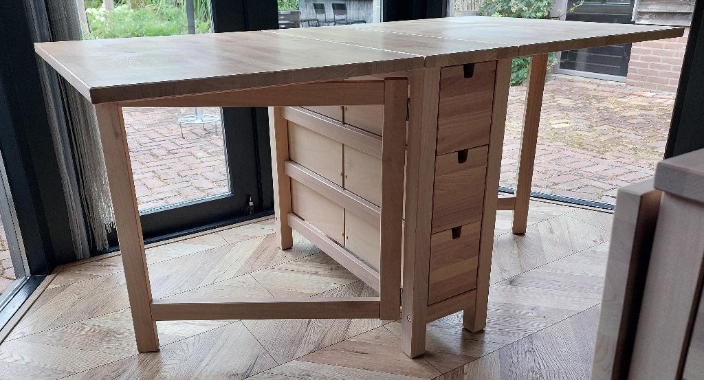 Tafel/klaptafel, Ikea Norden, beuken hout, Ophalen, Gebruikt, 100 tot 150 cm, 50 tot 100 cm