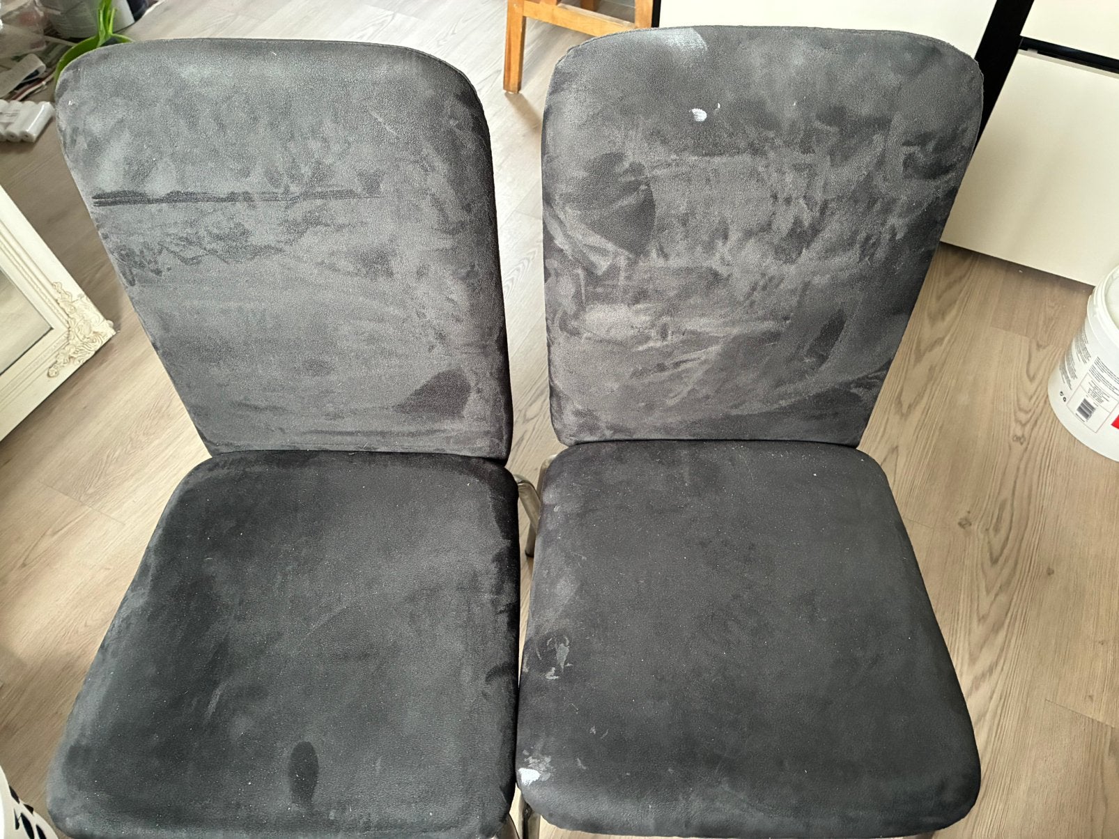 Twee zwarte eetkamer stoelen, Ophalen, Gebruikt, Zwart, Twee