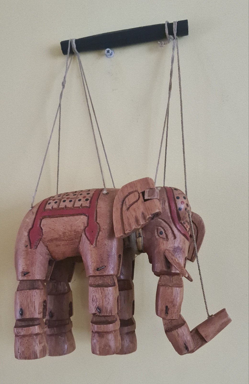 Houten olifant marionet - Handgemaakt, Ophalen of Verzenden