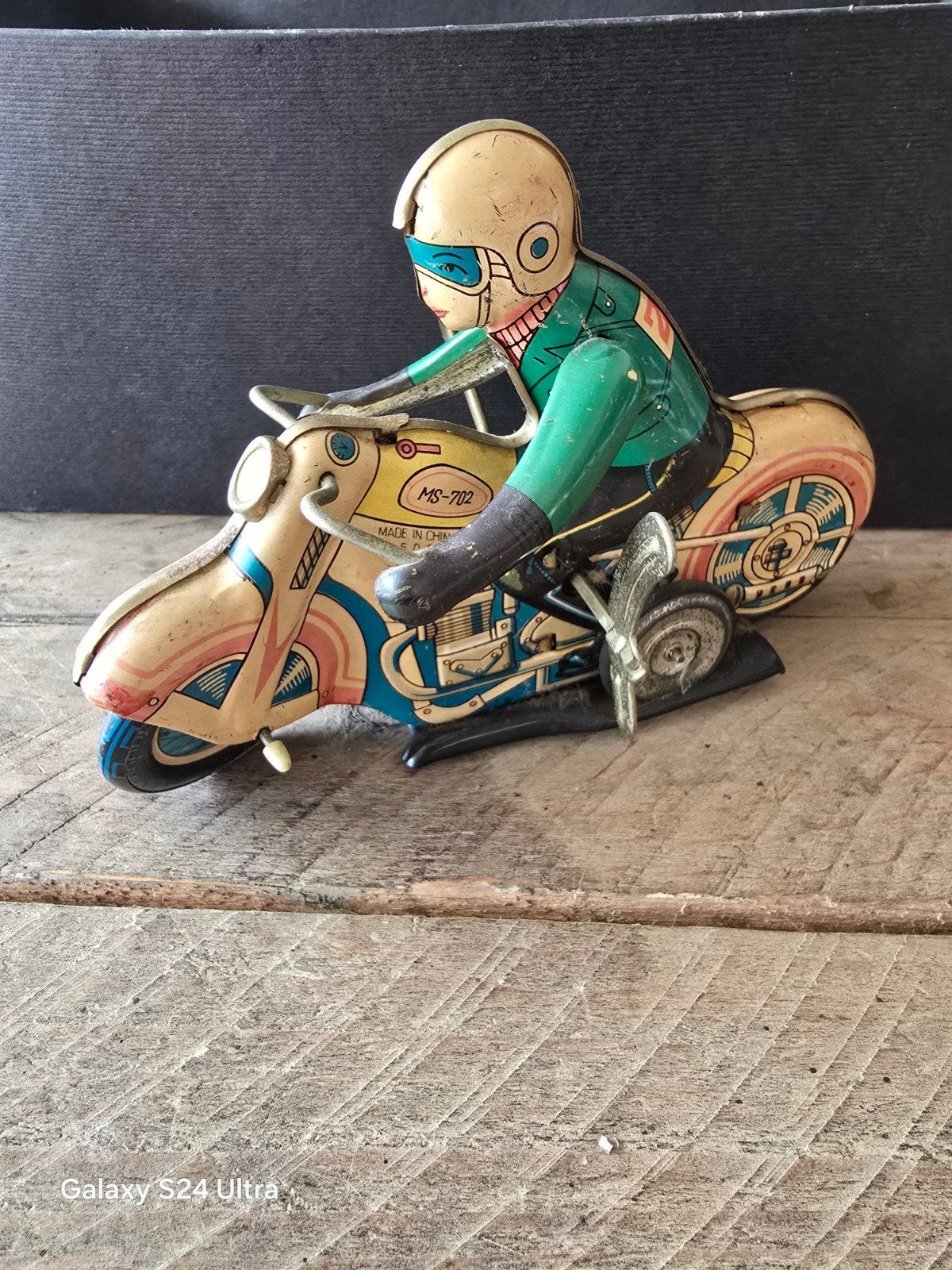 Vintage MS-702 blikken motorfiets, Ophalen of Verzenden