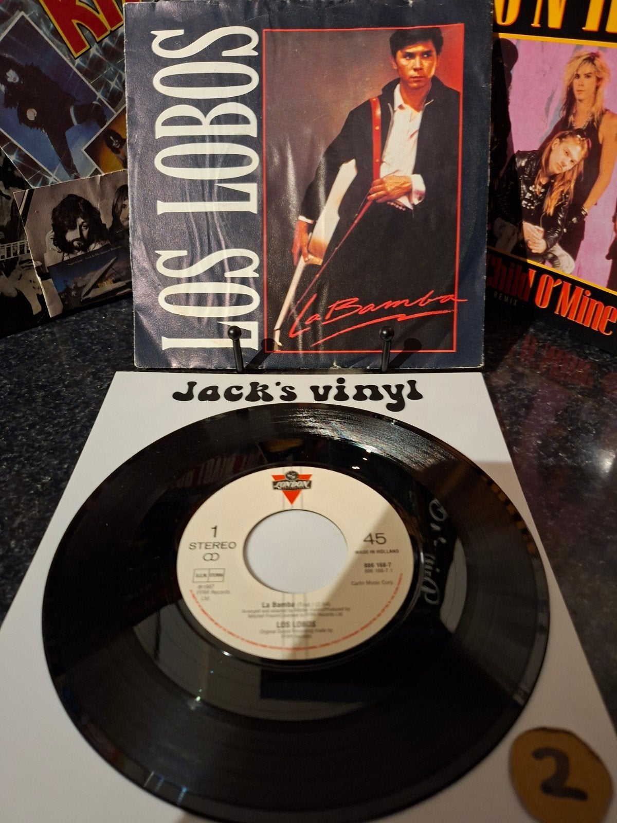 Los Lobos - La Bamba 7 inch single  1987, Gebruikt, 7 inch, Ophalen of Verzenden, Fotohoes