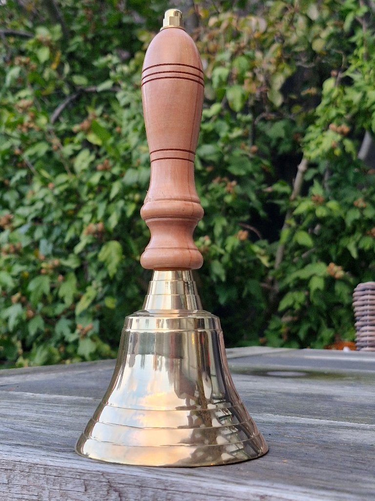 koperen handbel bel kerstman schoolbel, Antiek en Kunst, Verzenden