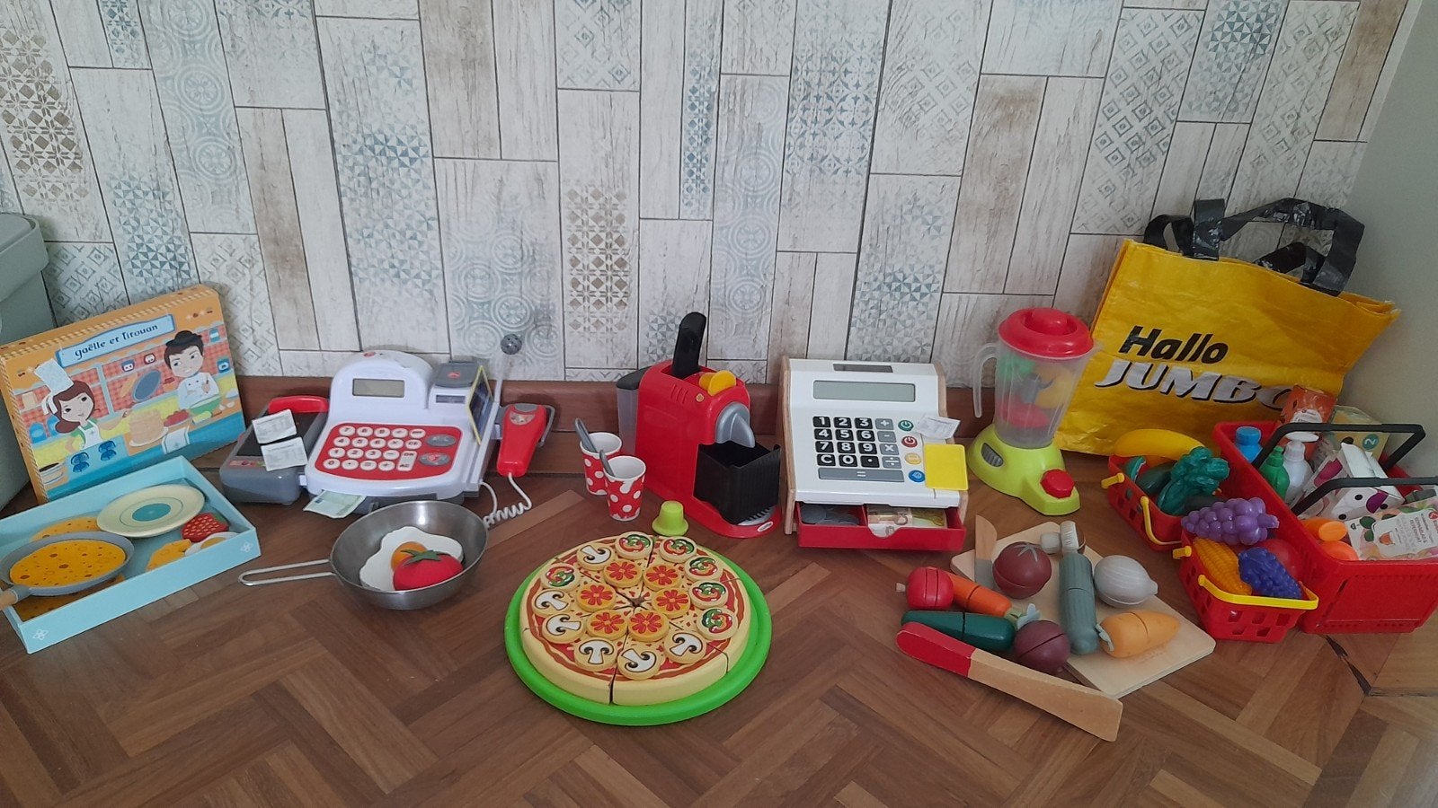 Keuken speelgoed, kassa's & boodschappen (hout&kunststof), Ophalen of Verzenden, Gebruikt, Speelkeuken-accessoire
