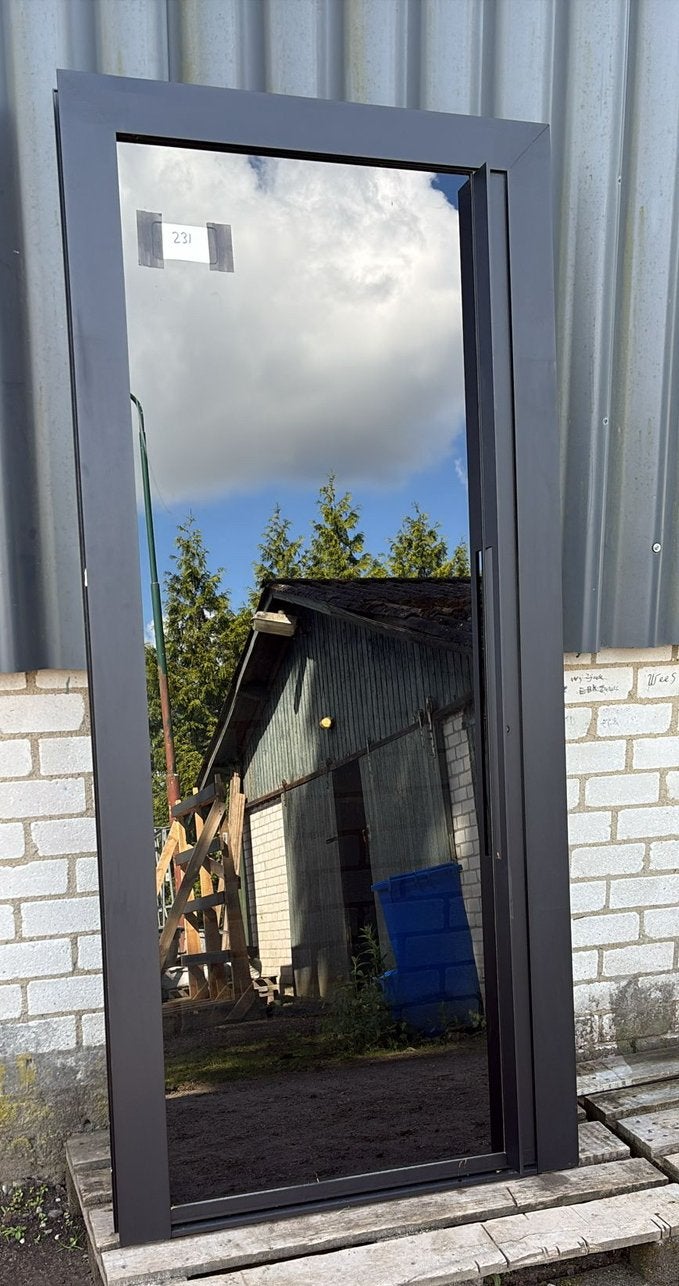 (231) Nieuwe zwarte aluminium voordeur incl kozijn en glas, Doe-het-zelf en Verbouw, Kozijnen en Schuifpuien, Deurkozijn, 150 tot 225 cm