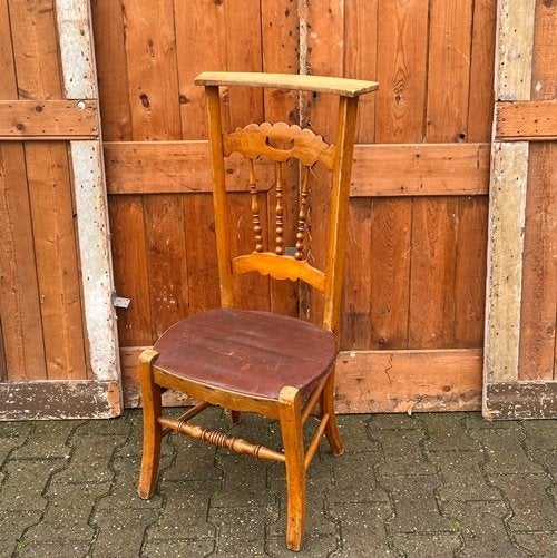 Bidstoel bidstoeltje knielstoel kerkstoel origineel hout, Ophalen of Verzenden