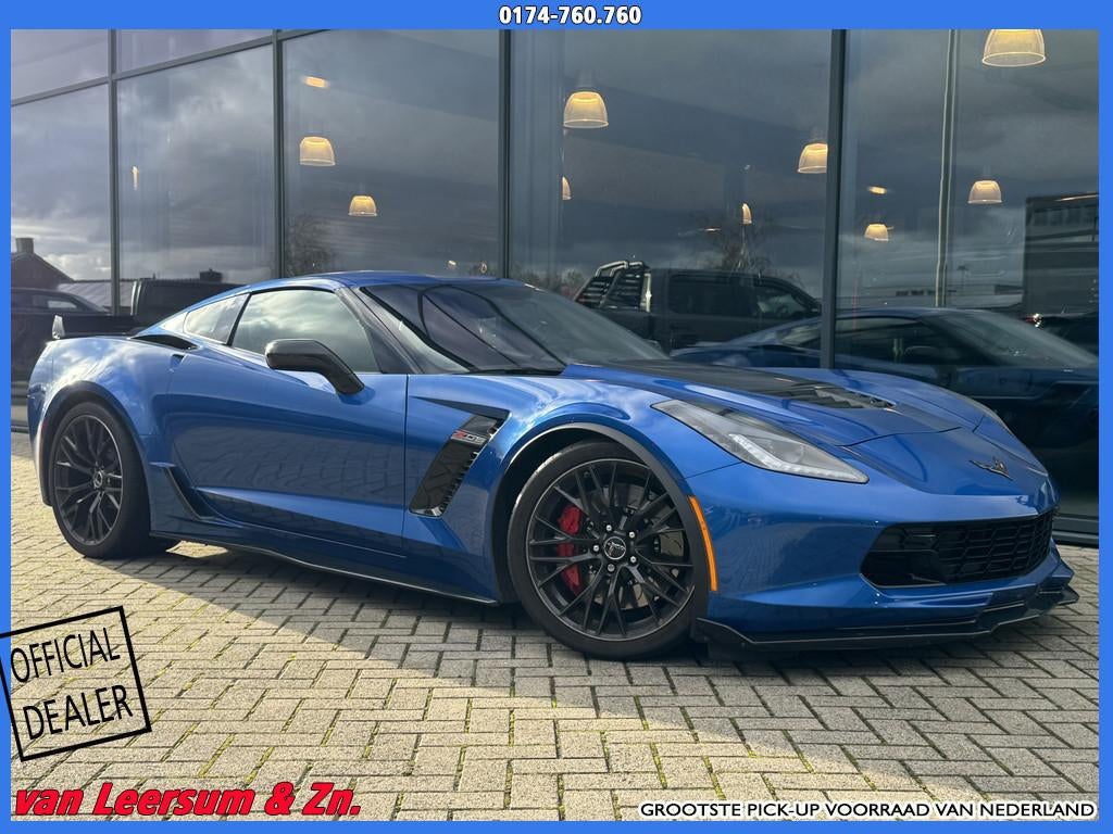 Chevrolet Corvette C7 6.2 Z06 Coupe 3LZ | Competition seats, Auto's, Chevrolet, Automaat, Achterwielaandrijving, Gebruikt, Blauw