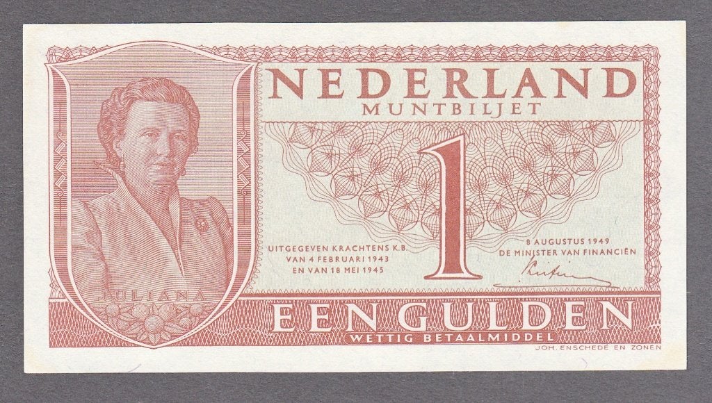 Juiana - 1 gulden 1949 UNC- 3 letters zeldzaam - P72, AV7.1b, Verzenden, 1 gulden, Los biljet