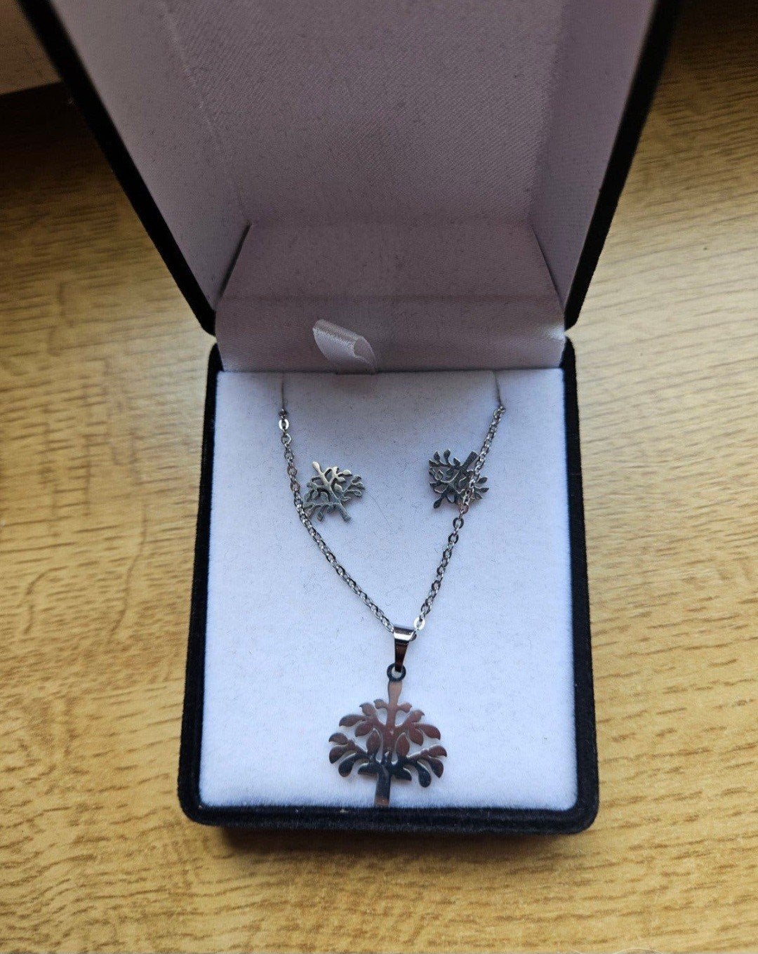 Sieradenset Levensboom - Ketting & Oorbellen - Nieuw, Ophalen of Verzenden, Nieuw, Zilver, Overige materialen
