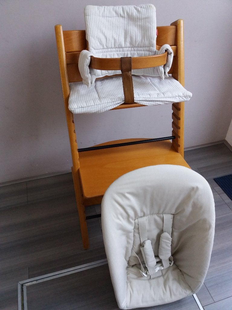 Stokke Tripp Trapp stoel, met newbornset + babyset, Ophalen, Gebruikt, Meegroeistoel, Stoelverkleiner