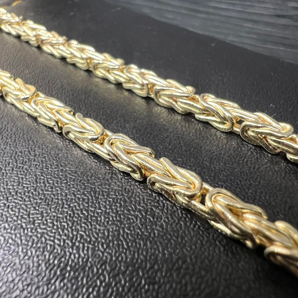 14 karaat gouden koningsketting massief schakel italy, Ophalen of Verzenden, Nieuw, Goud