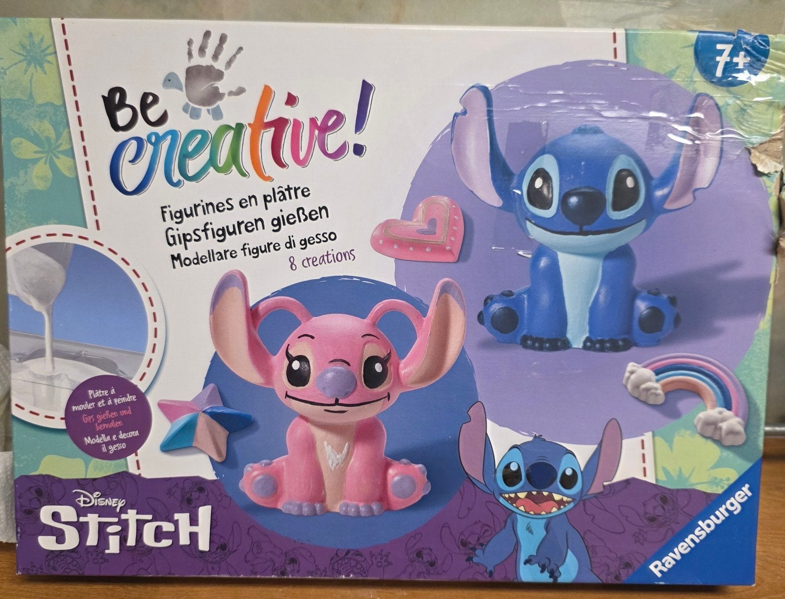 Disney Stitch Gipsfiguren Gieten & Schilderen Doos beschadi, Ophalen of Verzenden, Zo goed als nieuw, Knutselen