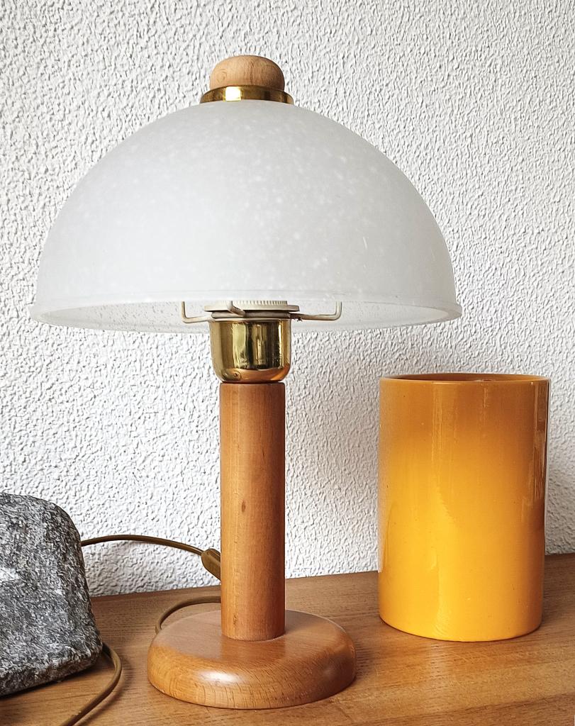 Vintage Mushroom tafellamp -paddenstoellamp -Space Age 70s, Ophalen of Verzenden, Gebruikt, Glas