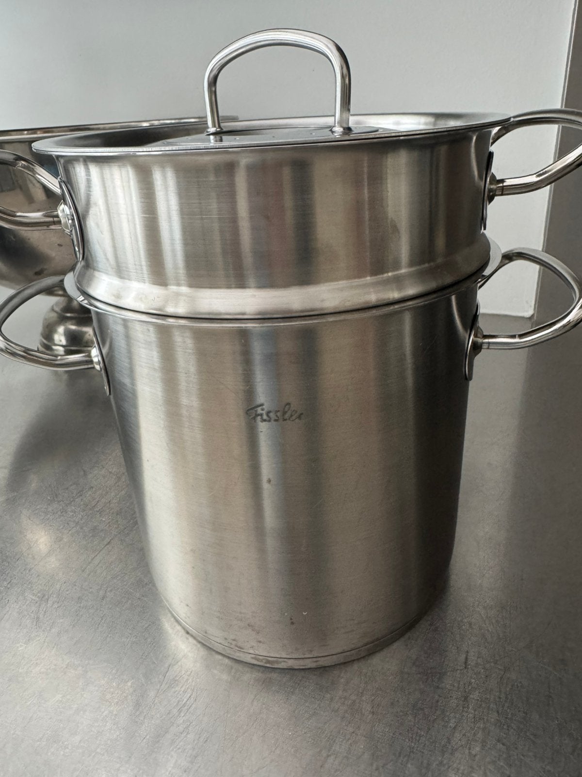 Fissler pastapan - RVS, Ophalen of Verzenden, Gebruikt, Rvs, Kookpan of Snelkookpan