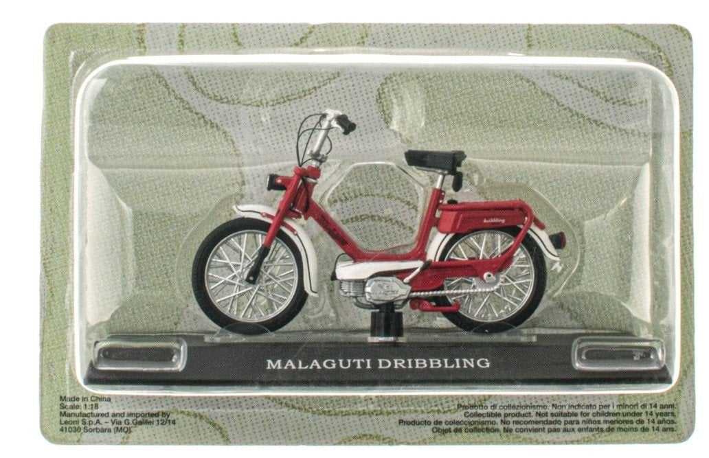 Malaguti Dribbling, brommer, rood 1:18 in ongeopende blister, Ophalen of Verzenden, Nieuw, Overige merken