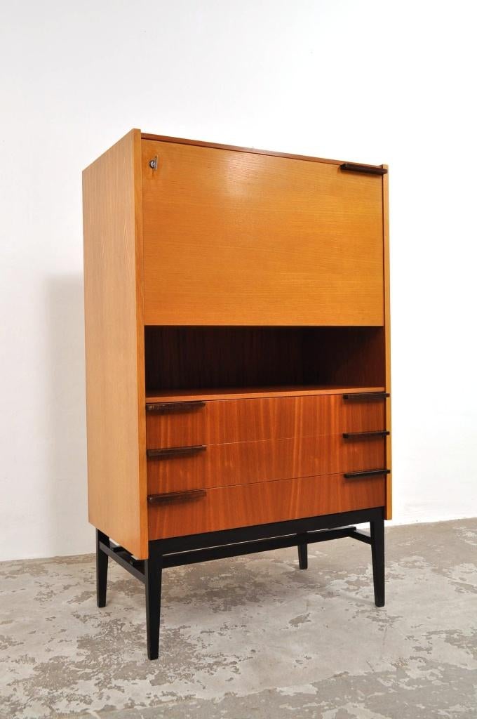 Diverse vintage ladekast kasten kast dressoir sideboard, Gebruikt, 1 of 2 laden, 100 tot 150 cm, 150 tot 200 cm