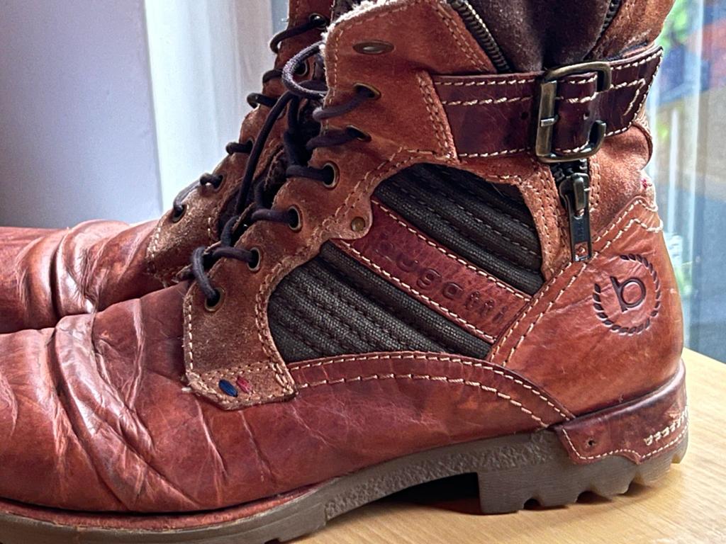 Vintage Bugatti Schoenen - Bruine Leren Laarzen Maat 42, Kleding | Dames, Schoenen, Ophalen of Verzenden, Gedragen, Bruin, Lage of Enkellaarzen