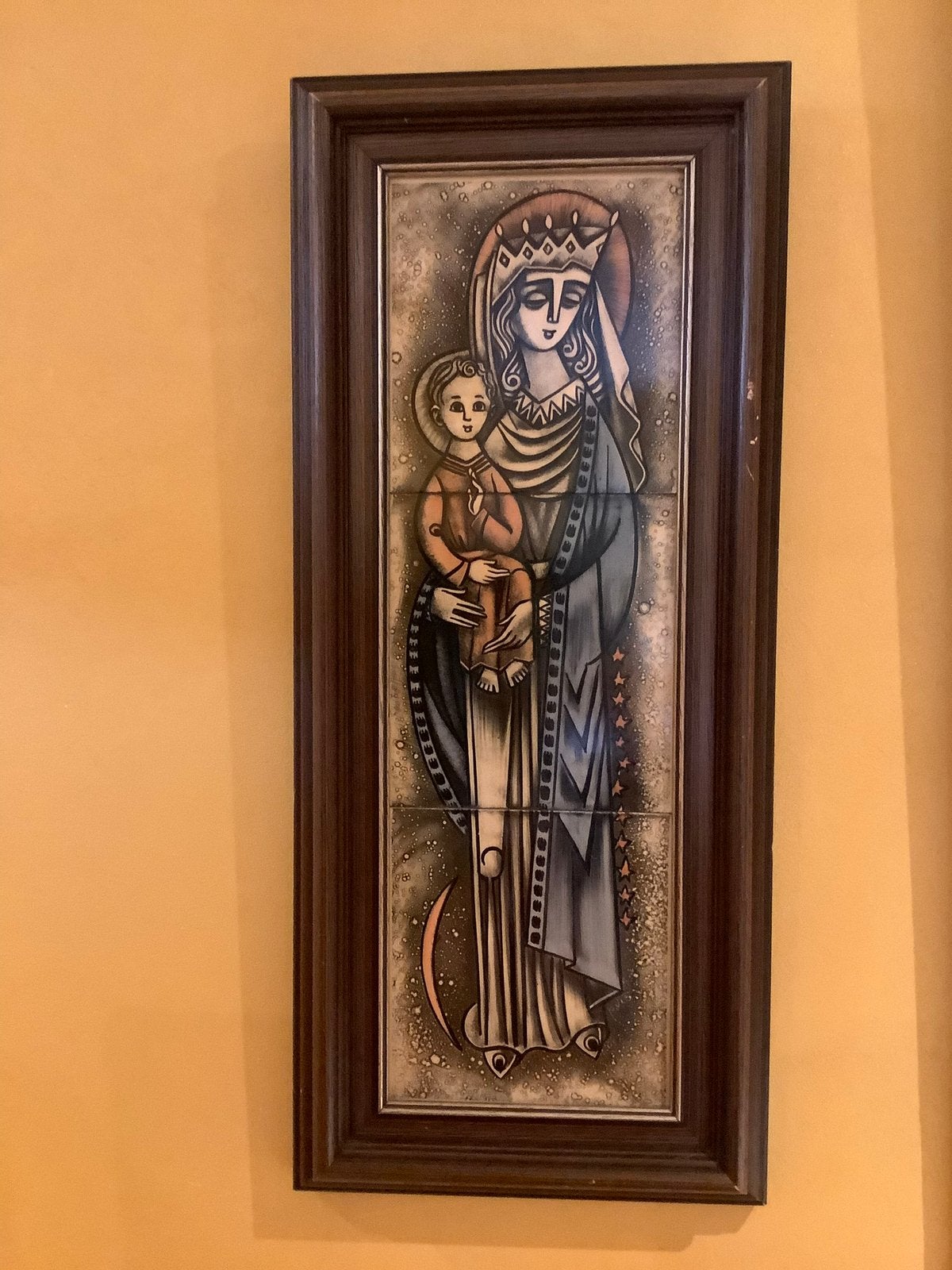 Prachtig Maria schilderij ❤️ in keramische tegels, Ophalen of Verzenden