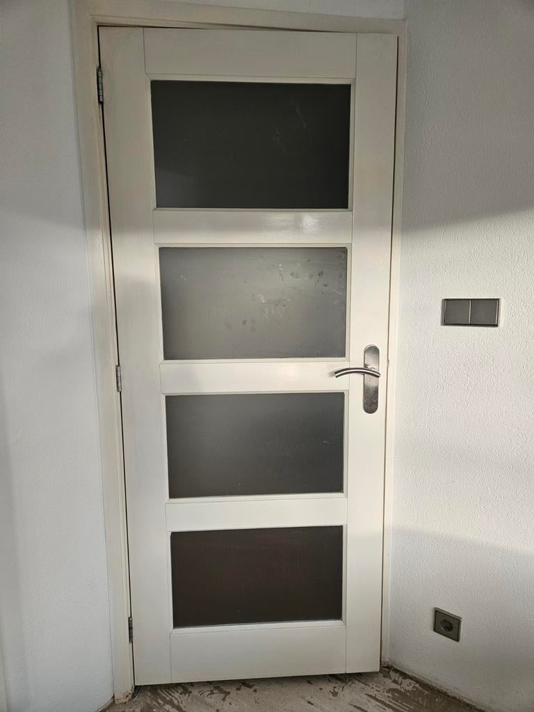 Set van 2 binnendeuren, links- en rechtsdraaiend, Ophalen, Gebruikt, Binnendeur, 200 tot 215 cm