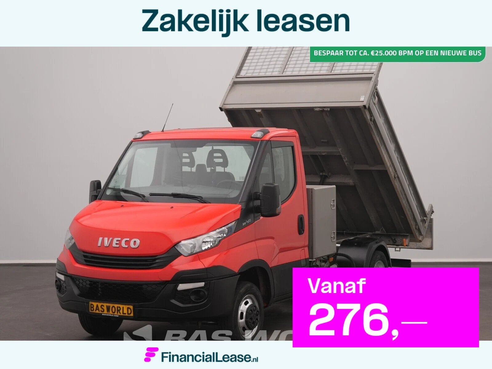 Iveco Daily 35C12 Kipper met Kist Dubbellucht 3,5t Trekvermo, Gebruikt, Euro 6, Leder, Bedrijf