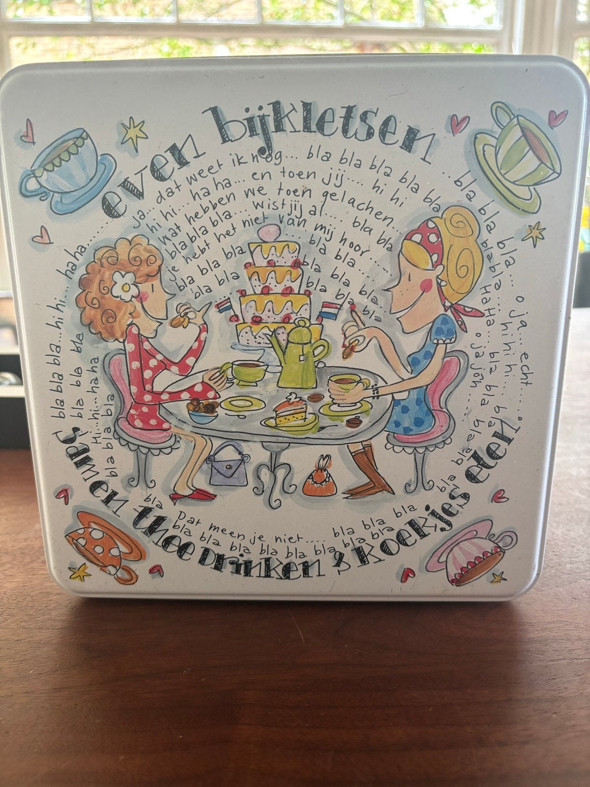 Blond Amsterdam Koekblik - Even bijkletsen, Minder dan 50 cm, Gebruikt, 50 tot 100 cm, Ophalen of Verzenden