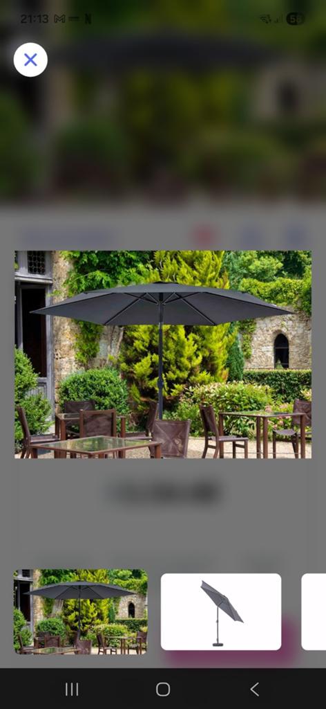 Nieuw in doos Feel Furniture parasol kantelbaar 3 meter, Ophalen