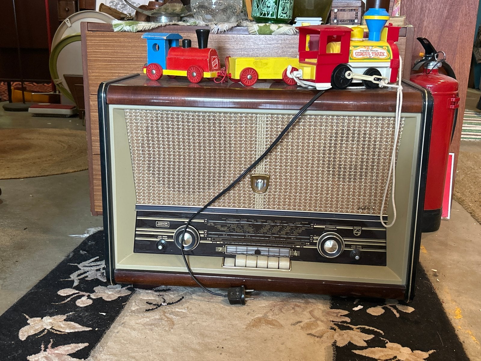 Antieke Grote Philips Radio - Vintage Buizenradio, Antiek en Kunst, Ophalen of Verzenden