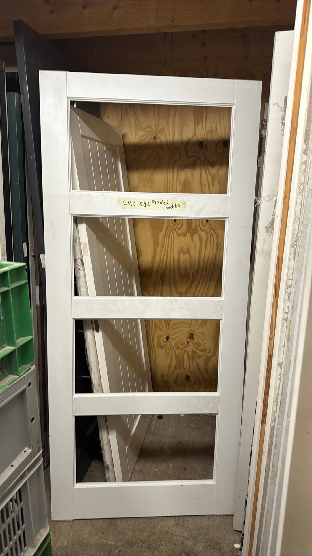 Opdek paneeldeur 93x211.5 cm rechtshangend nr 212, Ophalen, 80 tot 100 cm, Binnendeur, Nieuw
