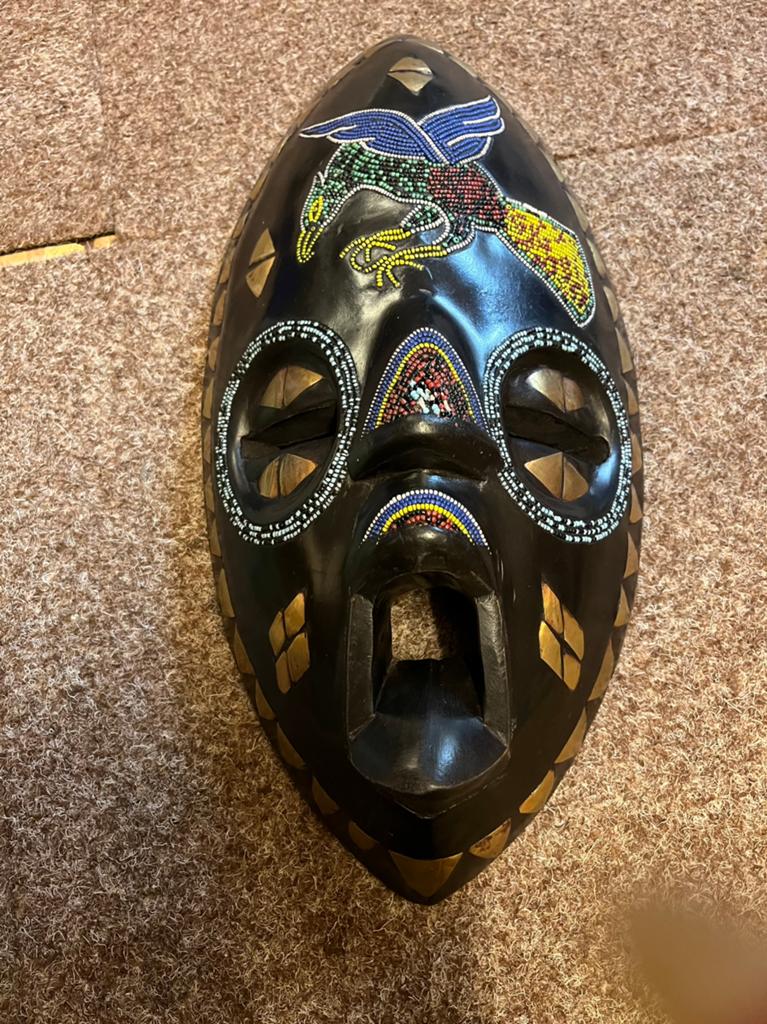 Vintage decoratief handgemaakt Afrikaans masker Ghana hout, Ophalen of Verzenden