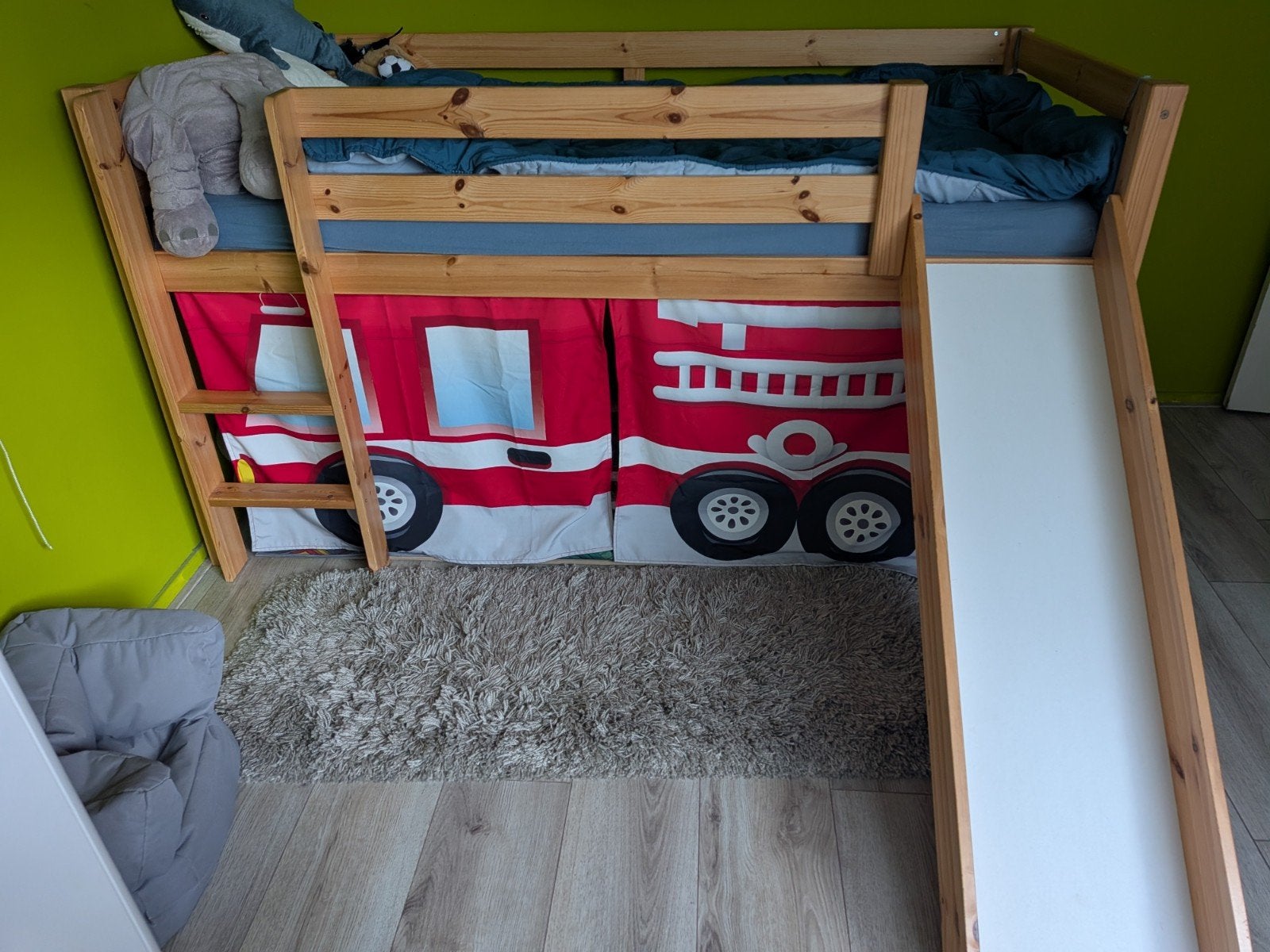 Halfhoogslaper met glijbaan, zonder matras!, Eenpersoons, 210 cm, Minder dan 160 cm, Ophalen of Verzenden