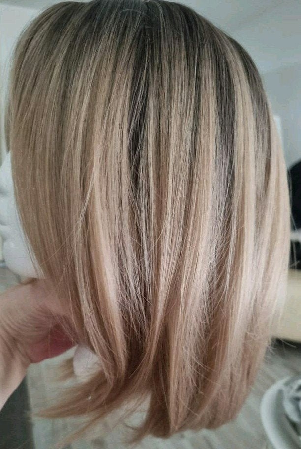 Mooie nieuw Haarwerk,  donkerblond met highlights, Ophalen of Verzenden, Nieuw, Pruik of Haarverlenging