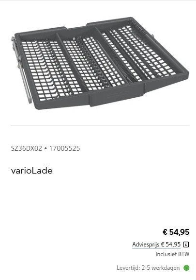 SIEMENS SZ36DX02 besteklade VarioLade incl ladegeleiders, Ophalen of Verzenden, Nieuw