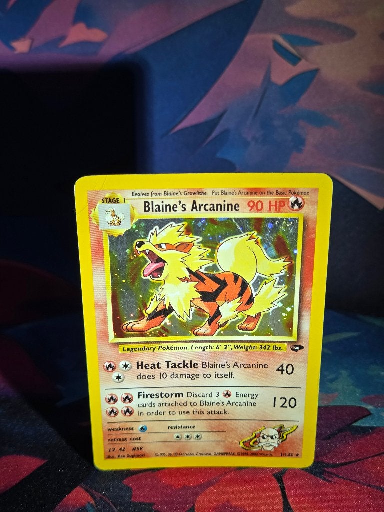 Blaine's Arcanine 1/132 – Gym Challenge Holo, Ophalen of Verzenden, Zo goed als nieuw