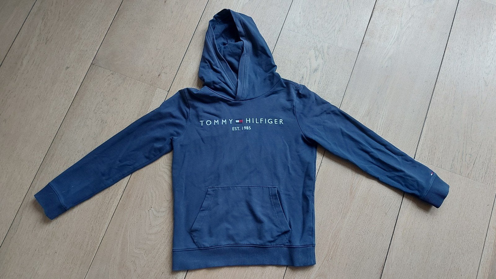Tommy hilfiger donkerblauwe hoodie maat 152., Gebruikt, Trui of Vest, Ophalen of Verzenden, Tommy Hilfiger