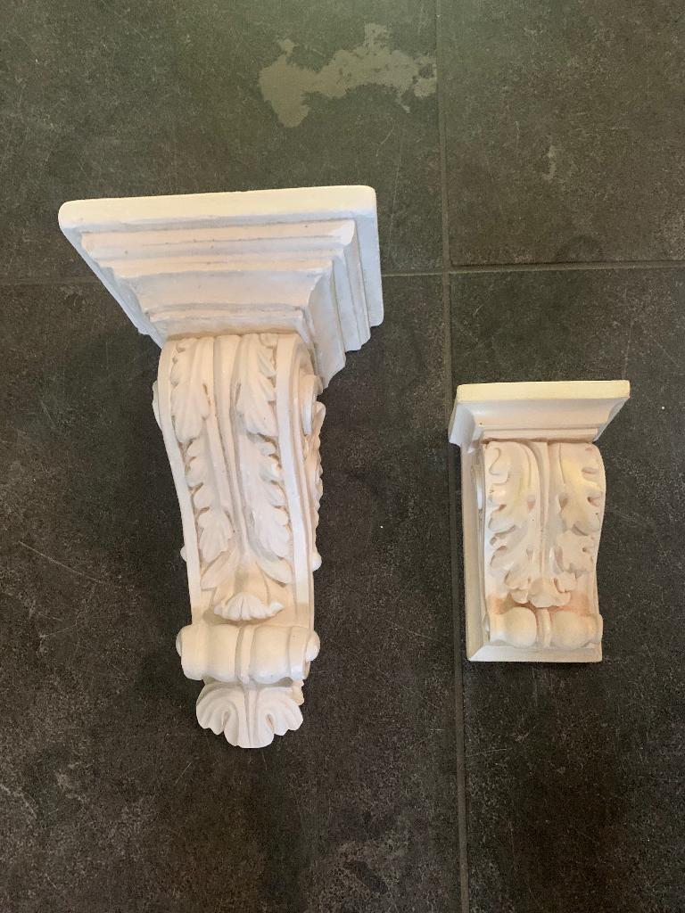 Wand consoles klassiek gips 2 stuks, Ophalen, Wandhanger, Klassiek, Zo goed als nieuw