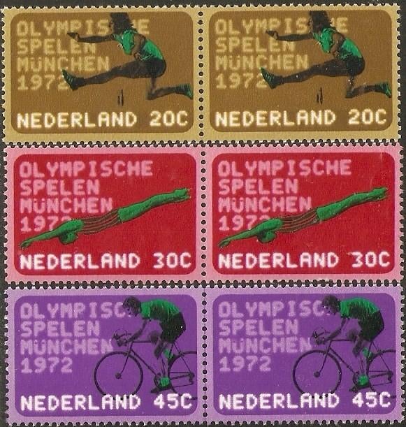 Nederland 1012-1014 paren h sport., Verzenden, Postfris