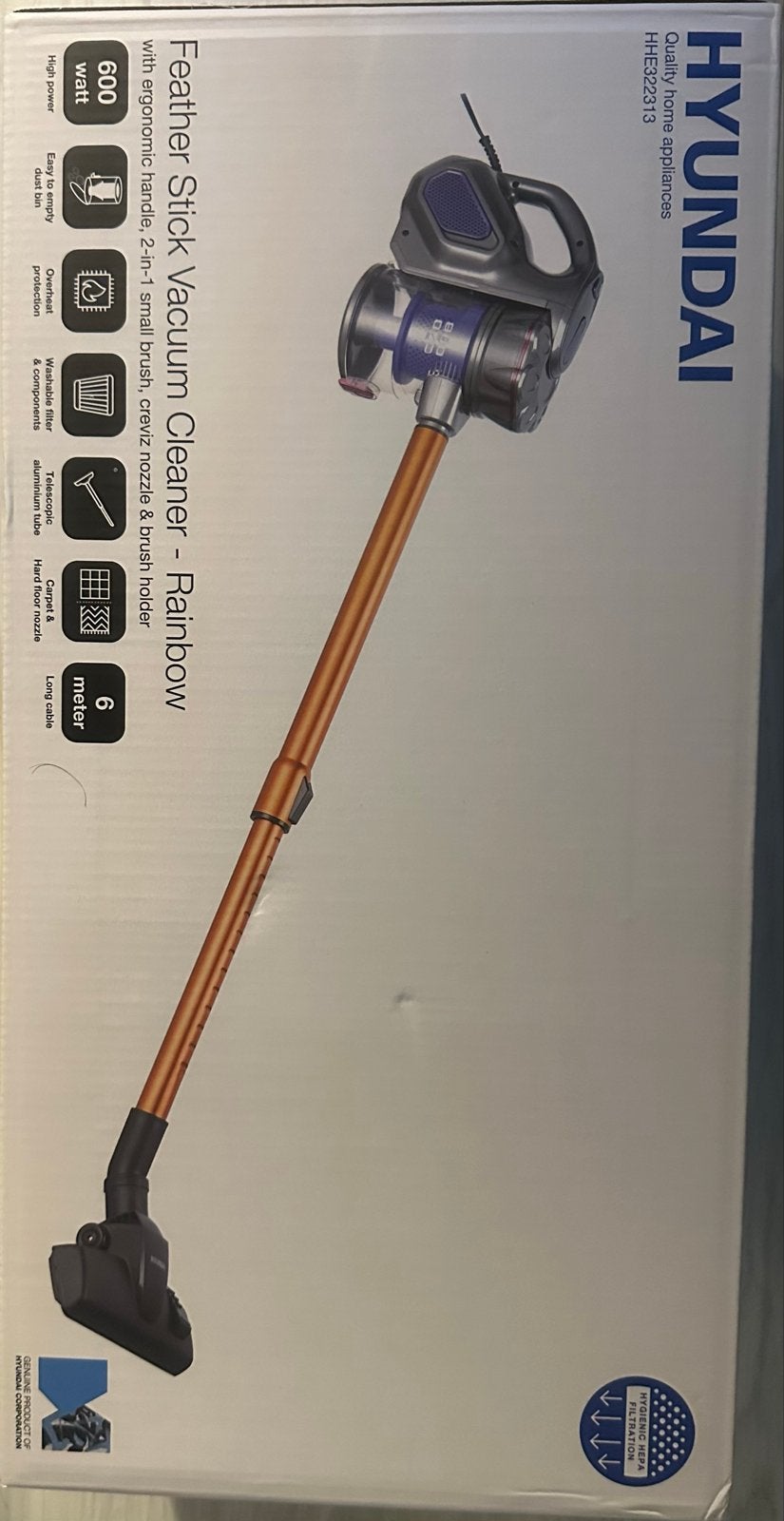 Nieuwe Hyundai Feather Stick Stofzuiger HHE322313, Overige merken, Nieuw, Ophalen of Verzenden, Geschikt voor harde vloeren