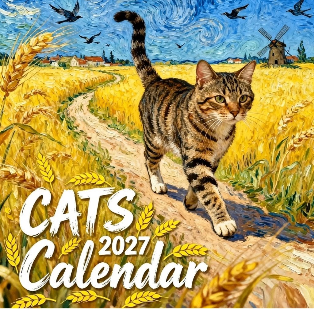 2027 Kalender Cat Aesthetic - Katten kalender, Verzenden, Maandkalender, Nieuw