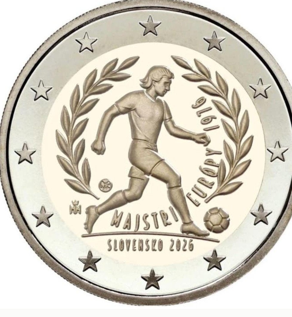 2 Euro Herdenkingsmunt Slowakije 2026 - Voetbal, Ophalen of Verzenden, Slowakije, 2 euro, Losse munt