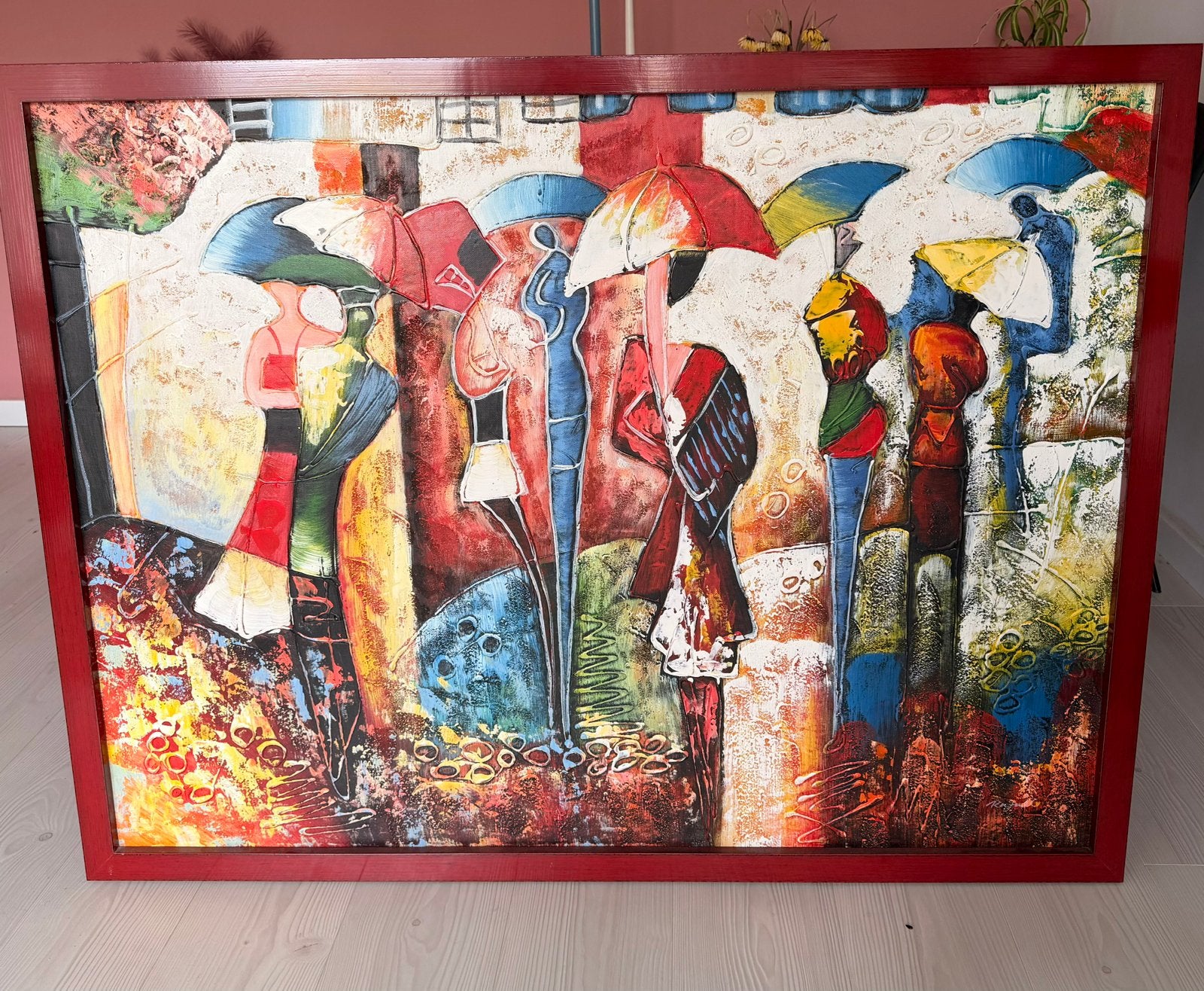 Groot handgeschilderd schilderij (126,5 x 96 cm), Ophalen